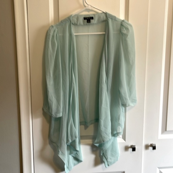 UK2LA sheer Tiffany blue jacket size large - Picture 1 of 3